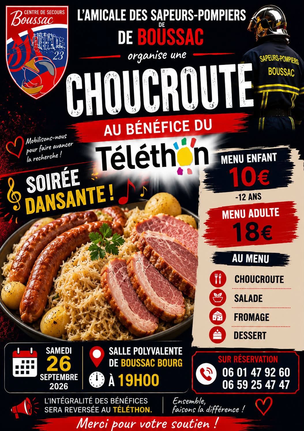 26 septembre • Choucroute • Téléthon